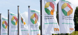 Photo: REHACARE INTERNATIONAL flags in front of trade fair entrance